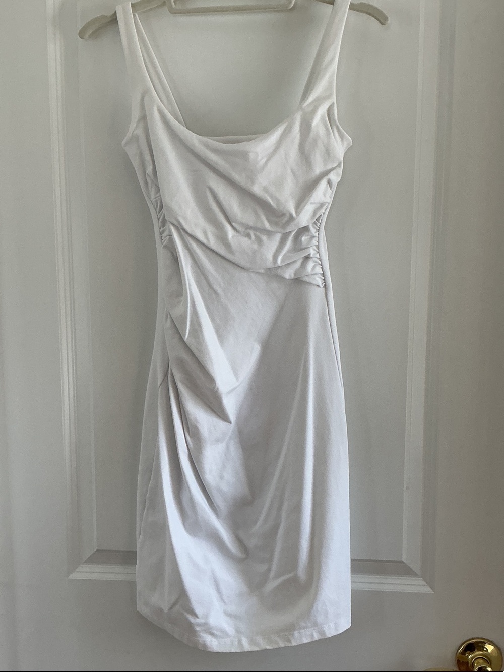 Susana Monaco White Ruched Mini Bodycon Dress - Size S